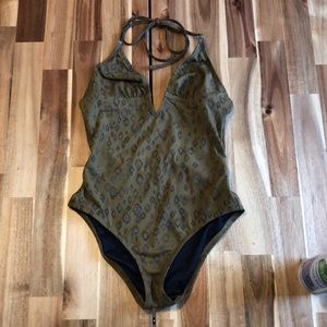 Madewell olive green one piece swimsuit 0